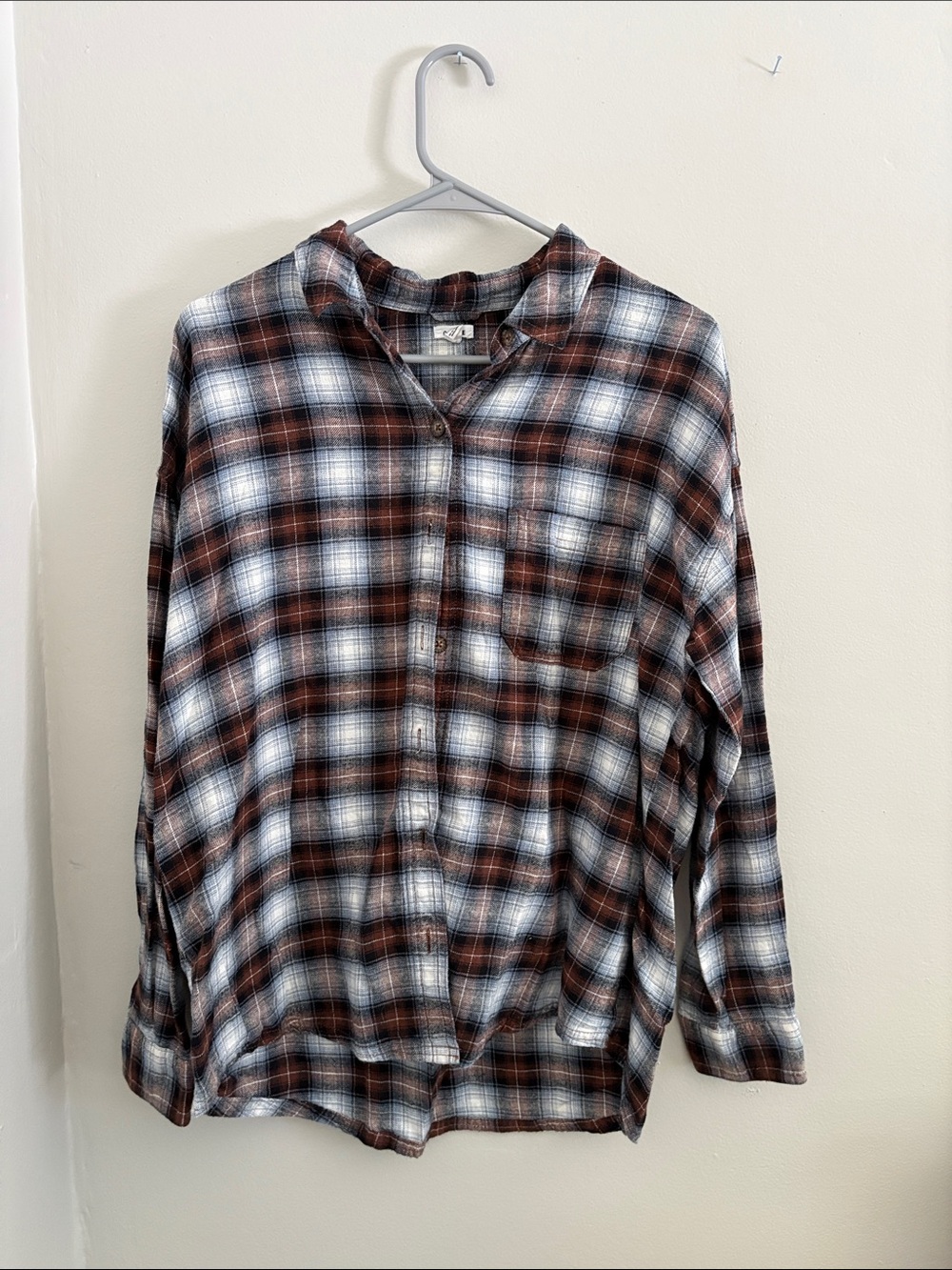 Garage Men's Plaid Button-Down Shirt — Brown, Black & White